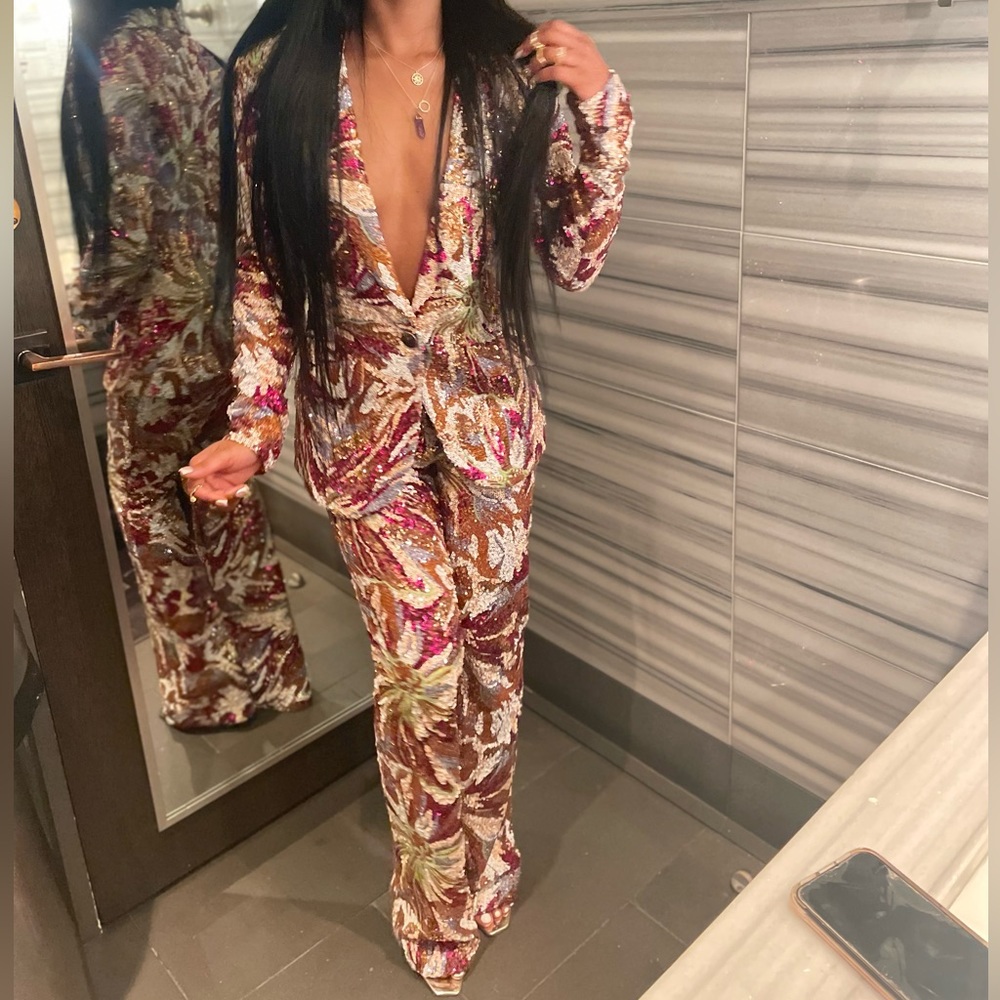 Fashion Nova Sequin Blazer set.